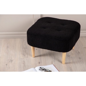 Salina Sittpuff/Puff - Oaklook / Svart Fleece – Dina Möbler