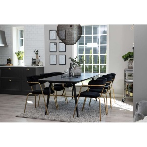 Gold Matbord med Arrow Matstolar