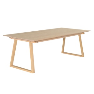 TANUM Matbord  220+50+50, vitpigm. ek