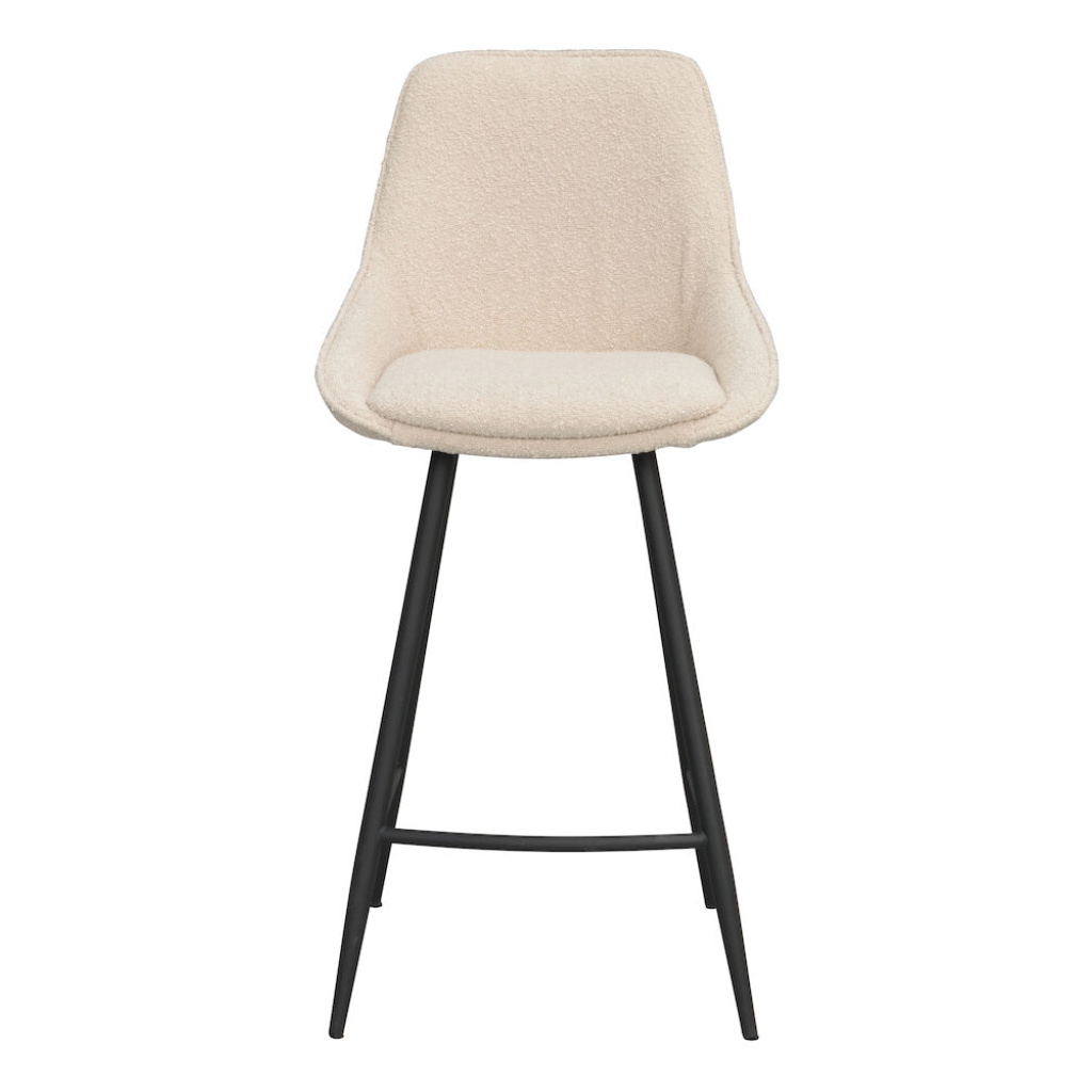 Sierra barstol beige bouclétyg/svarta metallben