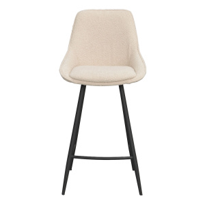 Sierra barstol beige bouclétyg/svarta metallben