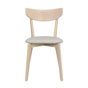 Ami stol vitpigmenterad ek/grå-beige tyg