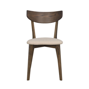 Ami stol brun ek/beige tyg
