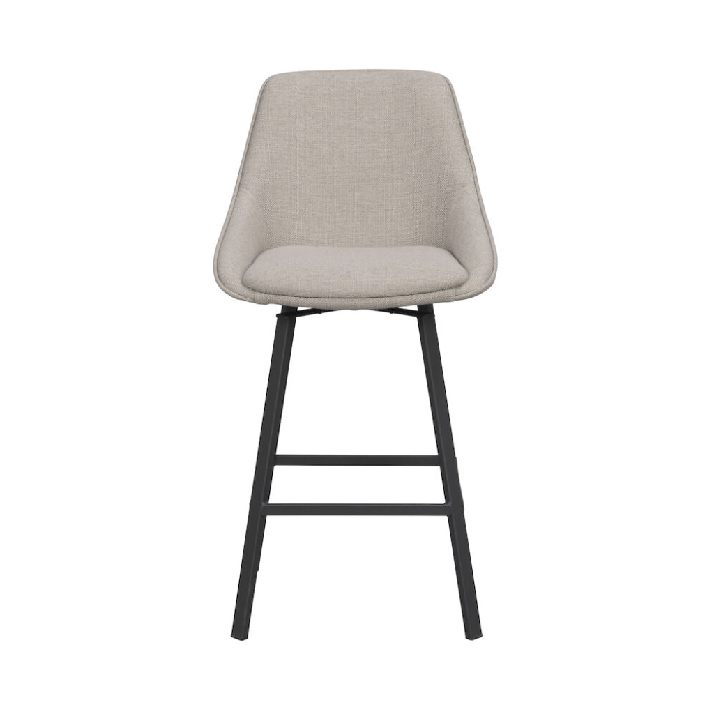 Alison barstol beige tyg/svarta metallben snurr