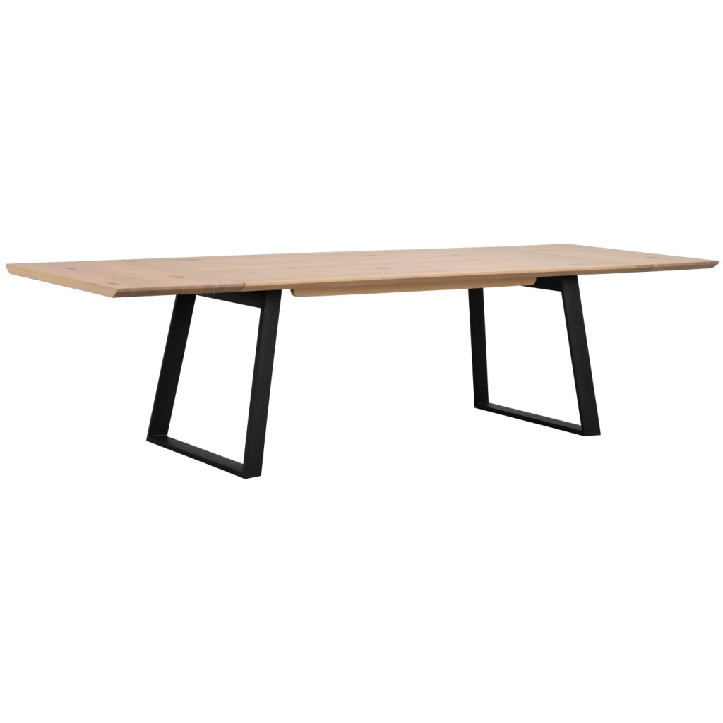 Melville matbord 210x95 vitpigment ek/svart metall