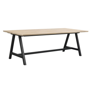 Carradale matbord 220 vitpigm ek/A-ben svart met