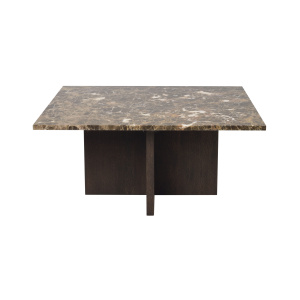 Brooksville soffbord kvadrat 90X90 brun marmor/brun ek