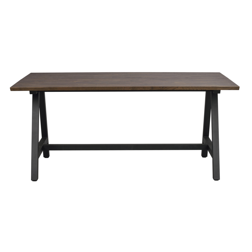 Carradale matbord 170 brun ek/A-ben svart metall