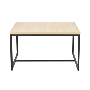 Deerfield soffbord 70x70 vitpigmenterad ek/svart metall