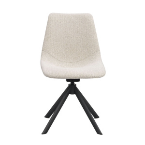 Dunmore stol ljusbeige tyg/svart metall snurr-tilt