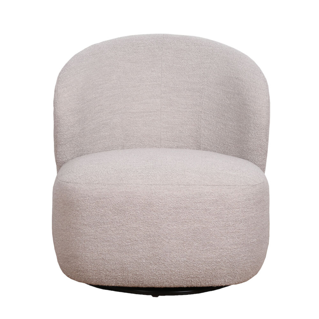 Roselawn fåtölj ljusbeige tyg snurr