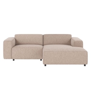 Willard soffa 3-sits-schäslong H ljusbeige tyg Alice
