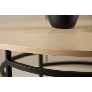 Copenhagen Sofa Table ⌀100x42,5 - Vitwash / Svart