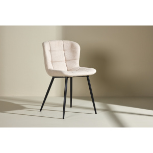 Lily Dining Chair – Svart/ Beige