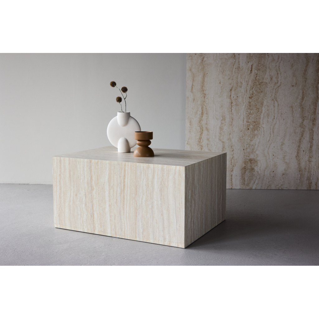 York Sofa Table 40x60x80 cm - Travertine Look
