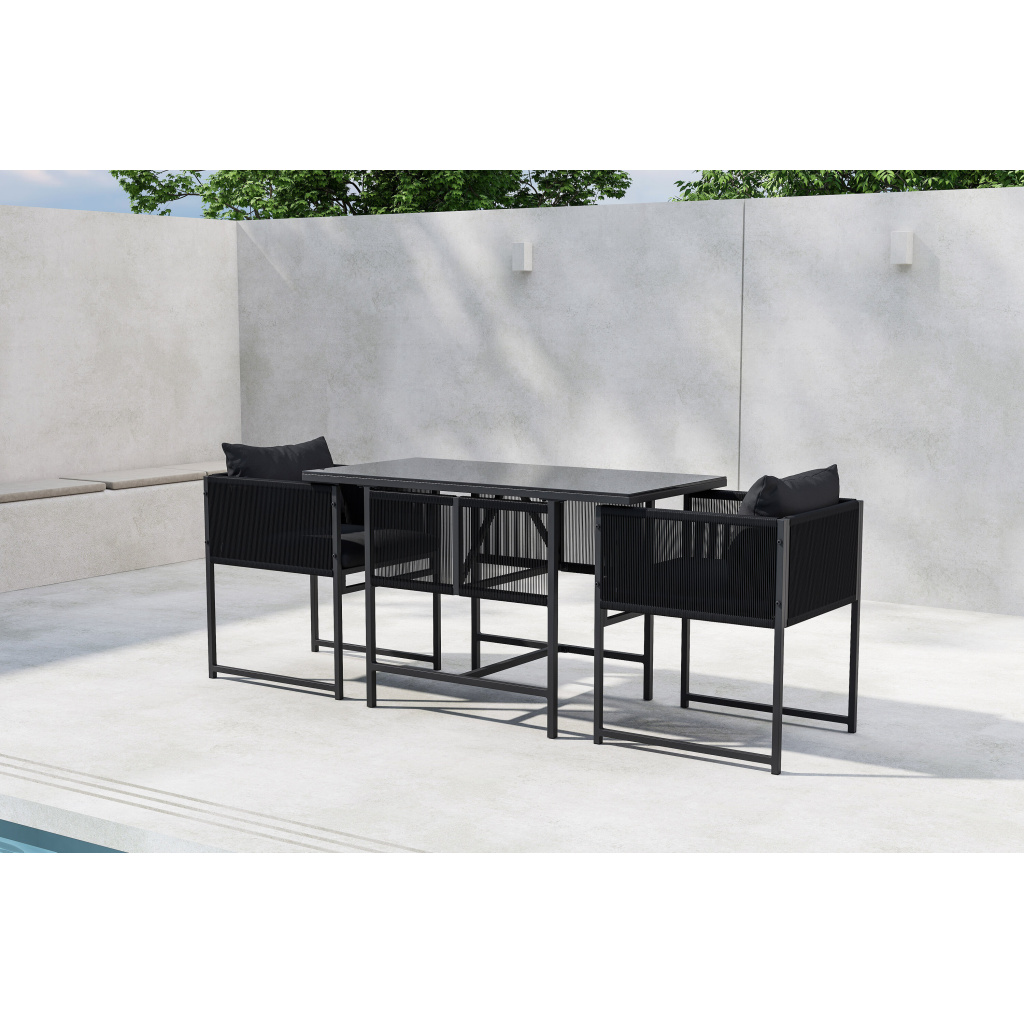 Noto Balcony Set - Svart/ Svart