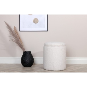 Limpen Puff ⌀32 ⌀32 White – Dina Möbler