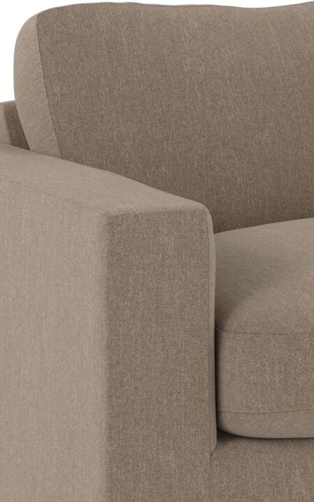 Langdon soffa 3-sits nougat tyg Casual #04 – Dina Möbler