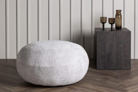 Bologna Puff 74 x 40 x 74 Light Grey – Dina Möbler