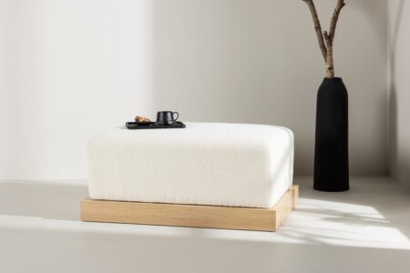 Ivy Ottoman 70 x 45 x 100 White – Dina Möbler