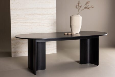 Tyresö Ovala Matbord 220 x 100 Black – Dina Möbler
