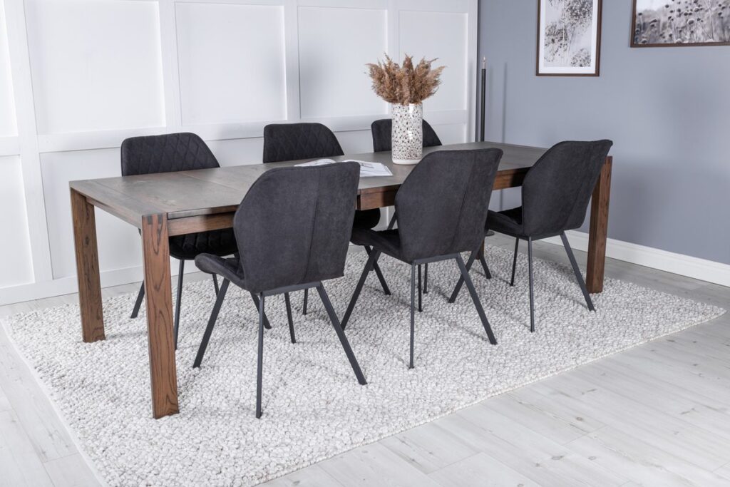 Slider & Gemma Matbord 250*95*75 + Matstolar Svart